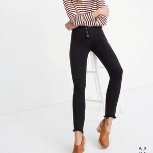 10" High-Rise Skinny Jeans in Berkeley Black: Button-Through Edition Sz 23